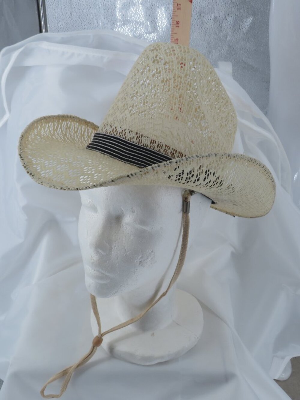 Vintage Hecho en Mexico Woven Straw Cowboy Hat | 6 3/4 USA 54 MEX | Rancher hat